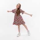 Платье для девочки, цвет серый, рост 110 см - фото 49592590