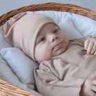 Шапочка детская KinDerLitto «Капучино», с отворотом и ушками, возраст 0-3 месяцев, 2 шт - Фото 3