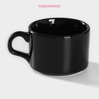 Кружка керамическая Доляна Coffee break, 150 мл, цвет чёрный - Фото 2