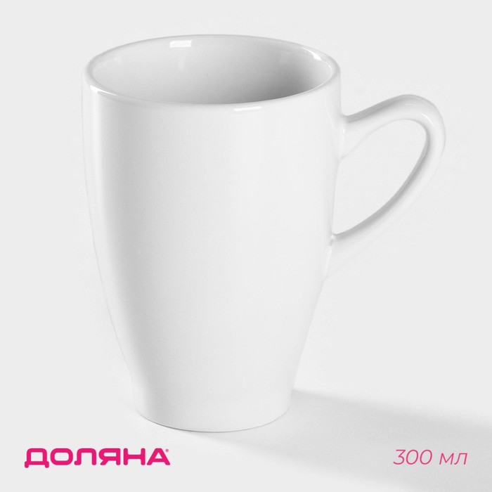 Кружка керамическая Доляна Coffee break, 300 мл, цвет белый - Фото 1
