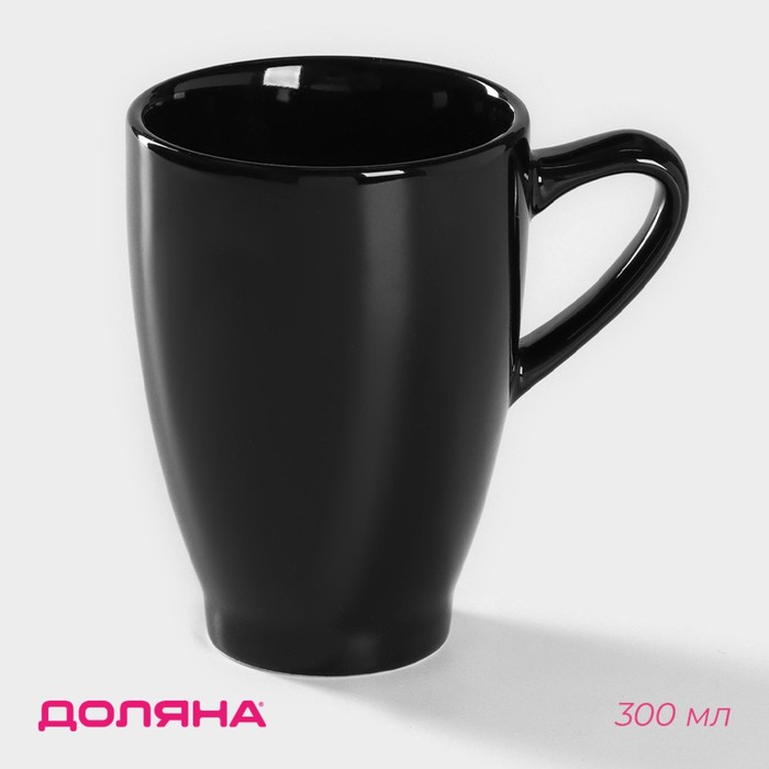 Кружка Доляна Coffee break, 300 мл, керамика, чёрная - Фото 1