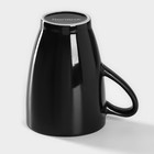 Кружка керамическая Доляна Coffee break, 300 мл, цвет чёрный - Фото 3