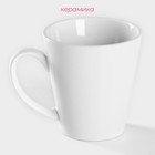 Кружка керамическая Доляна Coffee break, 370 мл, цвет белый - Фото 2