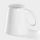 Кружка керамическая Доляна Coffee break, 370 мл, цвет белый - Фото 3