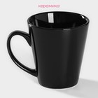 Кружка керамическая Доляна Coffee break, 370 мл, цвет чёрный - Фото 2