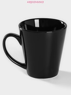 Кружка керамическая Доляна Coffee break, 370 мл, чёрный - Фото 2