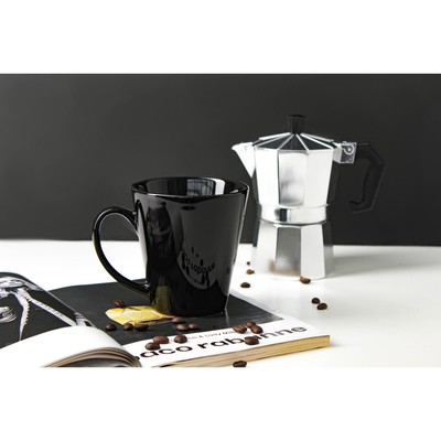Кружка керамическая Доляна Coffee break, 370 мл, чёрный