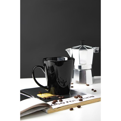 Кружка керамическая Доляна Coffee break, 370 мл, чёрный