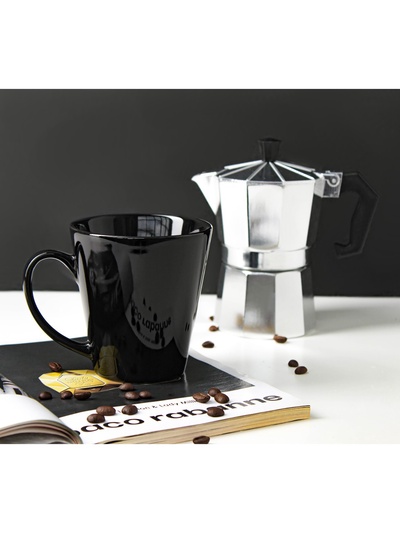 Кружка керамическая Доляна Coffee break, 370 мл, чёрный