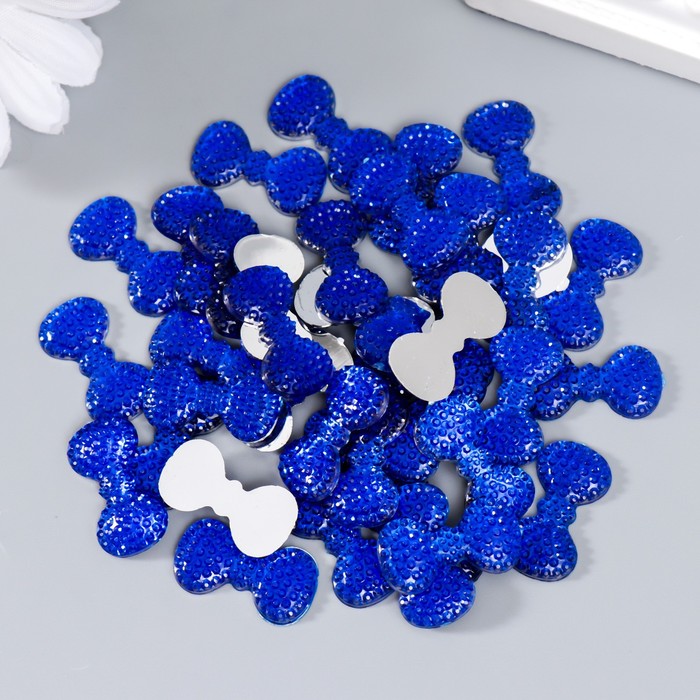 Декор для творчества пластик "Стразы Бант. Синий" набор 40 шт 1,3х2,4 см - фото 1912591196