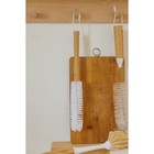 Щётка для посуды Доляна Meli, 30×7 см, бамбуковая ручка, замшевая петелька - фото 9264708