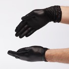 Перчатки виниловые неопудренные нестерильные L, 50 пар, черные, цена за 1 пару - Фото 2