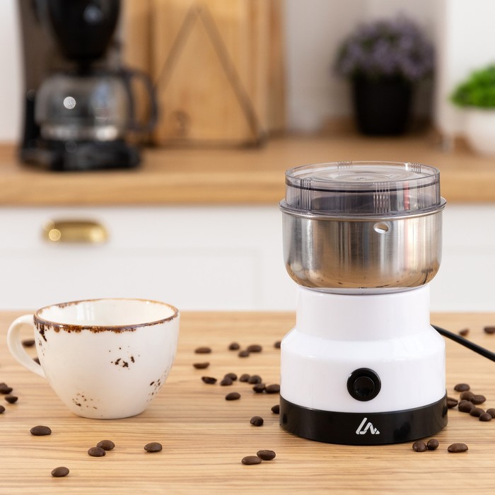 Кофемолка электрическая Luazon LCG-01, 120 Вт, 85 г, белая - Фото 1