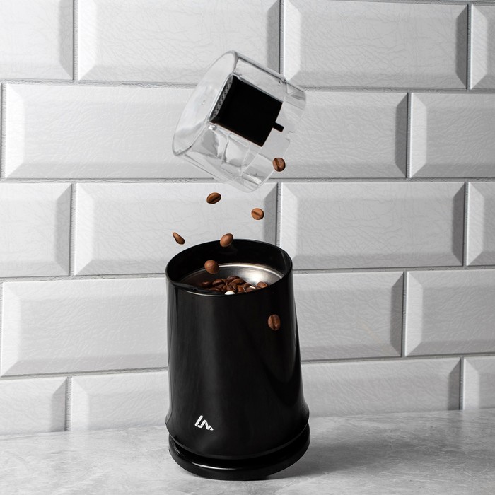 Кофемолка электрическая Luazon LCG-02, 120 Вт, 80 г, черная - Фото 1