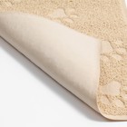 Коврик 2-в-1 под миску/туалет животных "Следы", 40 х 30 см, песочный - фото 23569975