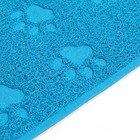 Коврик 2-в-1 под миску/туалет животных "Следы", 40 х 30 см, голубой - фото 22468321