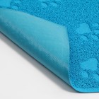 Коврик 2-в-1 под миску/туалет животных "Следы", 40 х 30 см, голубой - фото 22468322