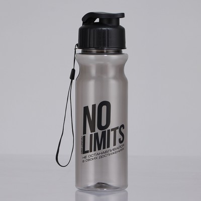 Бутылка для воды пластиковая No limits, 500 мл, чёрная