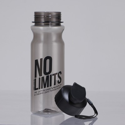 Бутылка для воды пластиковая No limits, 500 мл, чёрная