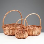 Корзина плетёная для хранения Kori, лоза, светло-коричневая, набор 3 шт. - Фото 3