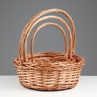 Корзина плетёная для хранения Kori, лоза, светло-коричневая, набор 3 шт. - Фото 4