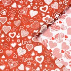 Бумага упаковочная глянцевая "LOVE",двусторонняя, 70 х 100 см (комплект 10 шт) - фото 23377191
