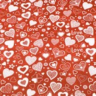 Бумага упаковочная глянцевая "LOVE",двусторонняя, 70 х 100 см (комплект 10 шт) - фото 23377193