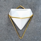 Кашпо настенное с металлическим креплением, 100 мл, керамика, белое 7350155