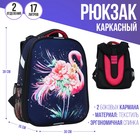 Рюкзак каркасный 38 х 30 х 16 см, эргономичная спинка, Calligrata Probag "Фламинго" (школьный, с ситемой роста) 7574268 - фото 9571483