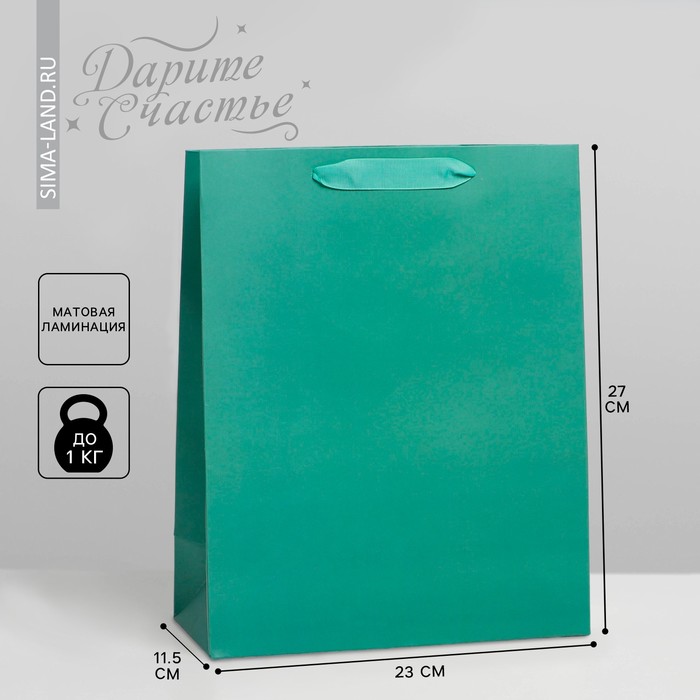 Пакет подарочный ламинированный, упаковка, «Тиффани», ML 23 х 27 х 11.5 см - Фото 1