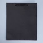 Пакет подарочный ламинированный, упаковка, «Чёрный», M 26 х 30 х 9 см - Фото 5