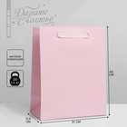 Пакет ламинированный «Розовый», L 31 × 40 × 14 см - фото 2264044