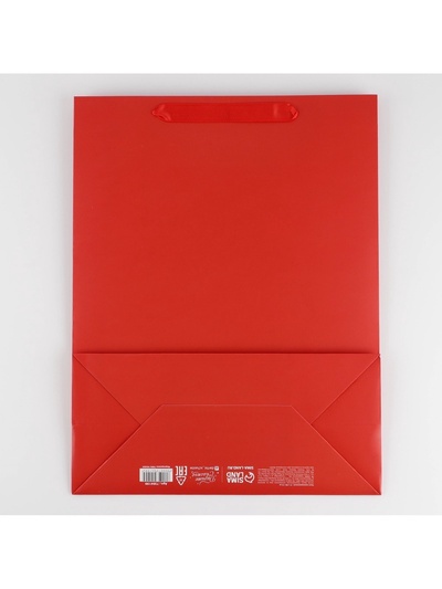 Пакет подарочный ламинированный, упаковка, «Красный», L 31×40×11.5 см