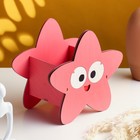 Кашпо деревянное "Звезда" 20х11х18 см коралловый 7609032