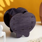 Кашпо деревянное "Пингвин" 15,5х10,5х14,5 см черный/белый - фото 42617986