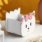 Кашпо деревянное "Кошечка" 14х11х13 см белый - фото 40279419