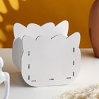 Кашпо деревянное "Кошечка" 14х11х13 см белый - фото 40279420