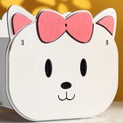 Кашпо деревянное "Кошечка" 14х11х13 см белый - фото 40279422