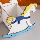 Кашпо деревянное "Лошадка" 23,5х15,5х20 см белый - фото 40279427