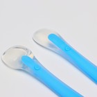 Набор силиконовых ложек для кормления, 2 шт., цвет голубой - Фото 4