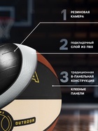 Мяч баскетбольный MINSA, клееный, 8 панелей, р. 7, PVC, резиновая камера - Фото 3