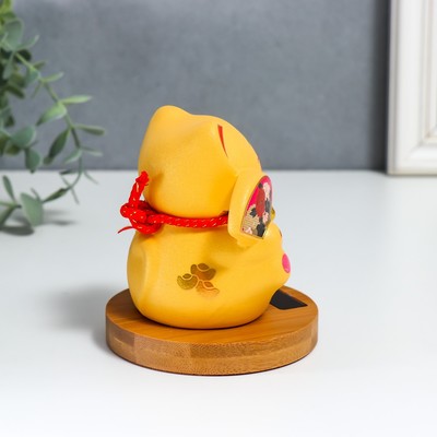 Маятник настольный антистресс «Манэки-нэко с веером и сакурой», керамика, от солнечных батарей, 10×10×12 см