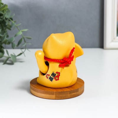 Маятник настольный антистресс «Манэки-нэко с веером и сакурой», керамика, от солнечных батарей, 10×10×12 см