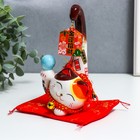 Сувенир керамика "Манэки-нэко с шариком и подвеской" 9х7х15,5 см - фото 6543137