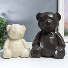 Сувенир керамика 3D "Медвежата" матовый шоколад и сливки набор 2 шт 18,5х12х14,5 см - фото 318778591