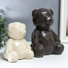 Сувенир керамика 3D "Медвежата" матовый шоколад и сливки набор 2 шт 18,5х12х14,5 см - фото 21488158