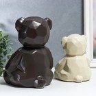 Сувенир керамика 3D "Медвежата" матовый шоколад и сливки набор 2 шт 18,5х12х14,5 см - фото 21488161