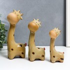 Сувенир керамика "Семейство жирафов" набор 3 шт 14х4х6,5 18,5х5х8 22х6х10 см - фото 9571950