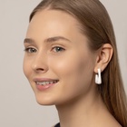 Серьги акриловые «Тренд» рамка, цвет белый - Фото 2