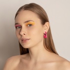 Серьги акриловые «Тренд» рамка, цвет ярко-малиновый - Фото 8